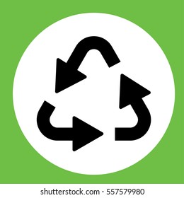 recicle arrow triangular sign icon simple in circle