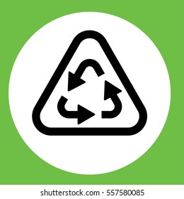 recicle arrow triangular sign icon simple in circle