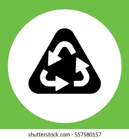 recicle arrow triangular sign icon simple in circle