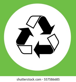 recicle arrow triangular sign icon simple in circle
