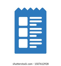 reciept glyph colour vector icon