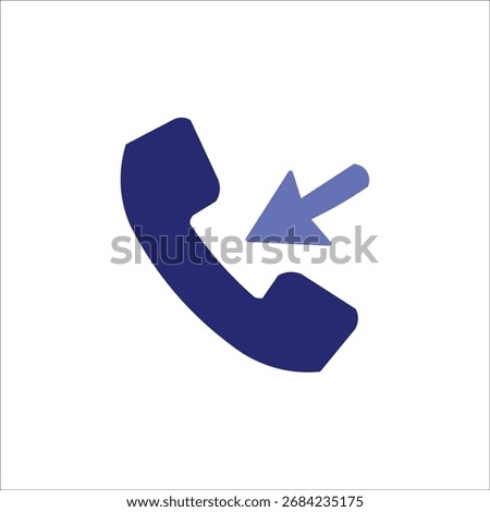 recieve call icons. simple colored vector