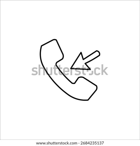 recieve call icons. simple line vector