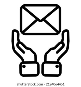 Recieve Message Letter Flat Icon Isolated On White Background