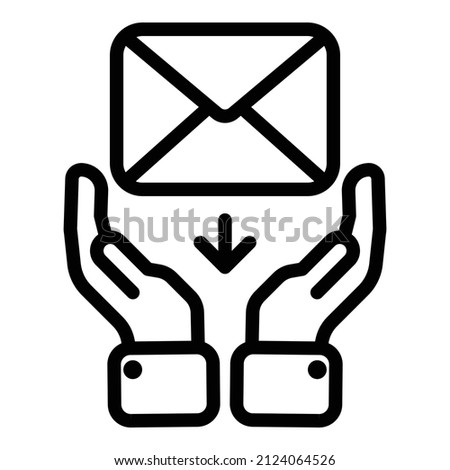 Recieve Message Letter Flat Icon Isolated On White Background
