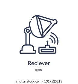 reciever icon from technology outline collection. Thin line reciever icon isolated on white background.