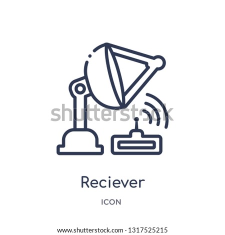 reciever icon from technology outline collection. Thin line reciever icon isolated on white background.