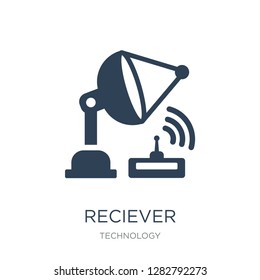 reciever icon vector on white background, reciever trendy filled icons from Technology collection, reciever vector illustration