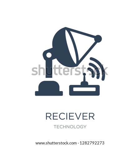 reciever icon vector on white background, reciever trendy filled icons from Technology collection, reciever vector illustration