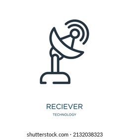 reciever thin line icon. mail, telephone linear icons from technology concept isolated outline sign. Vector illustration symbol element for web design and apps.