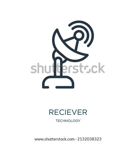 reciever thin line icon. mail, telephone linear icons from technology concept isolated outline sign. Vector illustration symbol element for web design and apps.