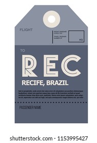 recife brazil airport luggage tag