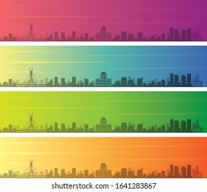 Recife Multiple Color Gradient Skyline Banner