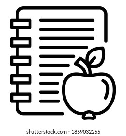 Recipe apple pie icon. Outline recipe apple pie vector icon for web design isolated on white background