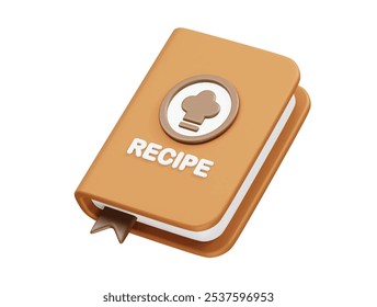 Recipe book 3d render icon illustration vector