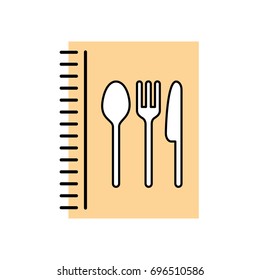 recipe book with cutlery kitchen