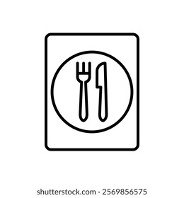 recipe book icon Black and white outline vector