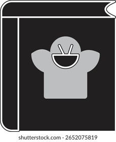 Recipe book icon with chef hat representing cooking guide, kitchen manual or food journal with transparent background