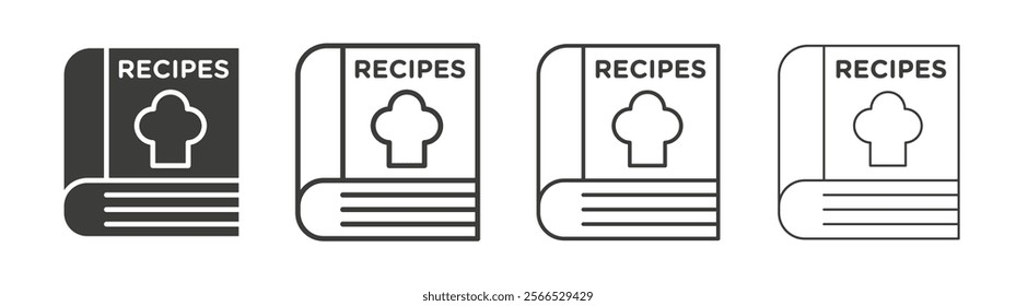 Recipe book icon collection for website design, app, UI design.