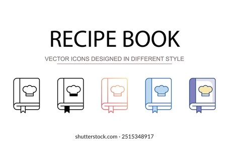 Livro de receitas ícone design com fundo branco ilustração stock