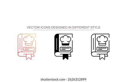 Recipe Book icon design with white background stock illustration