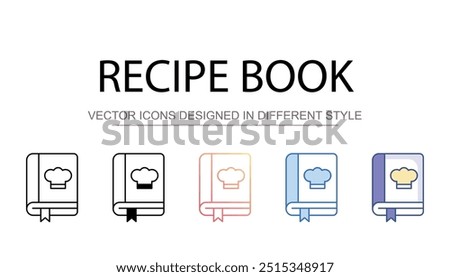 Recipe Book icon design with white background stock illustration