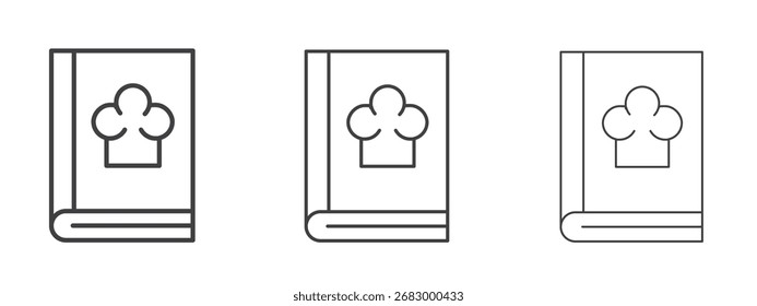 Recipe book icon - editable stroke vector illustration