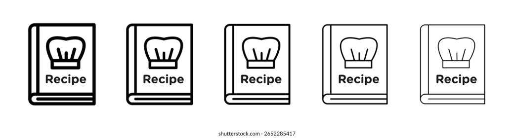 Icono de libro de recetas lleno de concepto de signo plano para el Diseño web.