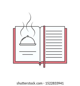 Recipe book icon Flat style. Outline thin line illustration. Isolated on white background. 