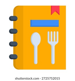 Icono de libro de recetas Ilustración vectorial de estilo plano