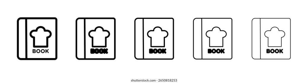 recipe book icon isolated vector on white background set