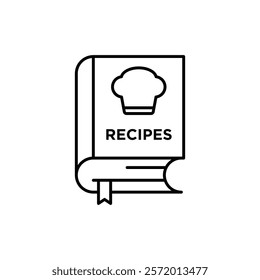 Recipe book icon in liner stroke style