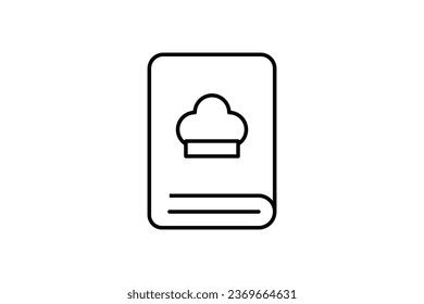 Recipe Book Icon. Icon related to restaurant and kitchen tool. Suitable for web site design, app, user interfaces. Line icon style. Simple vector design editable