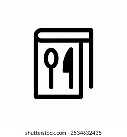 Vector de signo de icono de libro de recetas