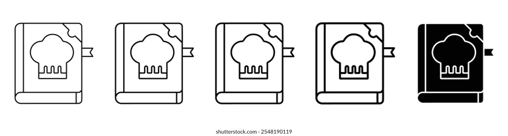 recipe book icon Simple thin line logo set
