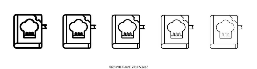ícone do livro de receitas logotipo simples do contorno do vetor