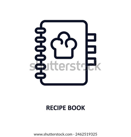recipe book icon. Thin line recipe book icon from kitchen collection. Outline vector isolated on white background. Editable recipe book symbol can be used web and mobile