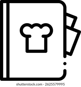 recipe book icon. Thin Linear Style Design Isolated On White Background