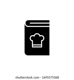 icono de libro de recetas ilustración vectorial estilo glifo. aislado sobre fondo blanco