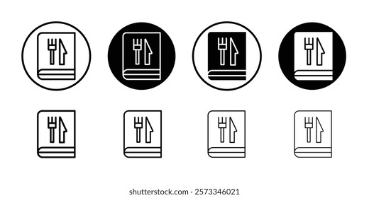 recipe book icon vector line logo mark or symbol set collection outline style