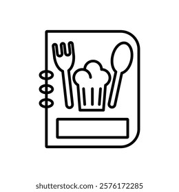 recipe book icon vector outline logo sign