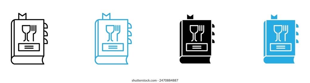Icono de libro de recetas conjunto de Vectores colección para Web