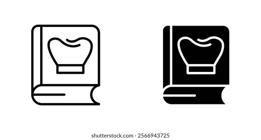 Recipe book icons. black and white vector set.