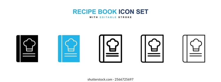 Recipe book icons vector collection pack.