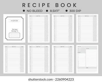 Recipe book journal logbook, recipe notebook.