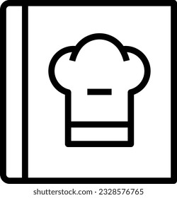 Icono de línea del libro de recetas - Icono único, vector