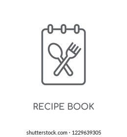 Recipe book linear icon. Modern outline Recipe book logo concept on white background from kitchen collection. Suitable for use on web apps, mobile apps and print media.