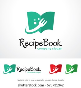 Recipe Book Logo Template Design Vector, Emblem, Design Concept, Creative Symbol or Icon