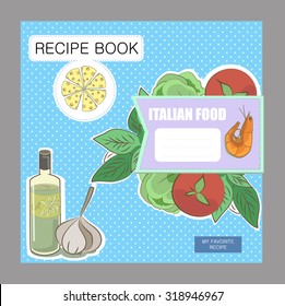 Recipe book scrapbook elements: Italian food recipes