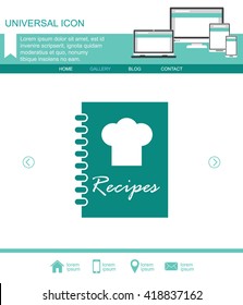 Recipe book vector icon.